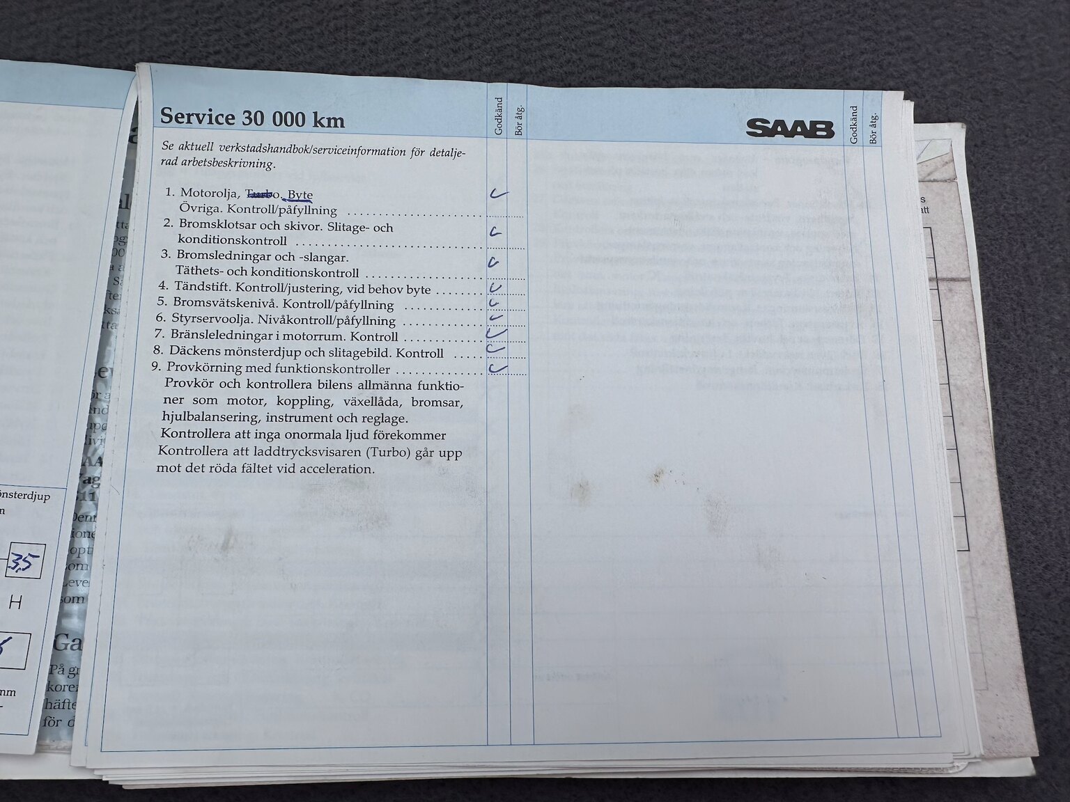 Dokumentation för 1988 SAAB 9000i