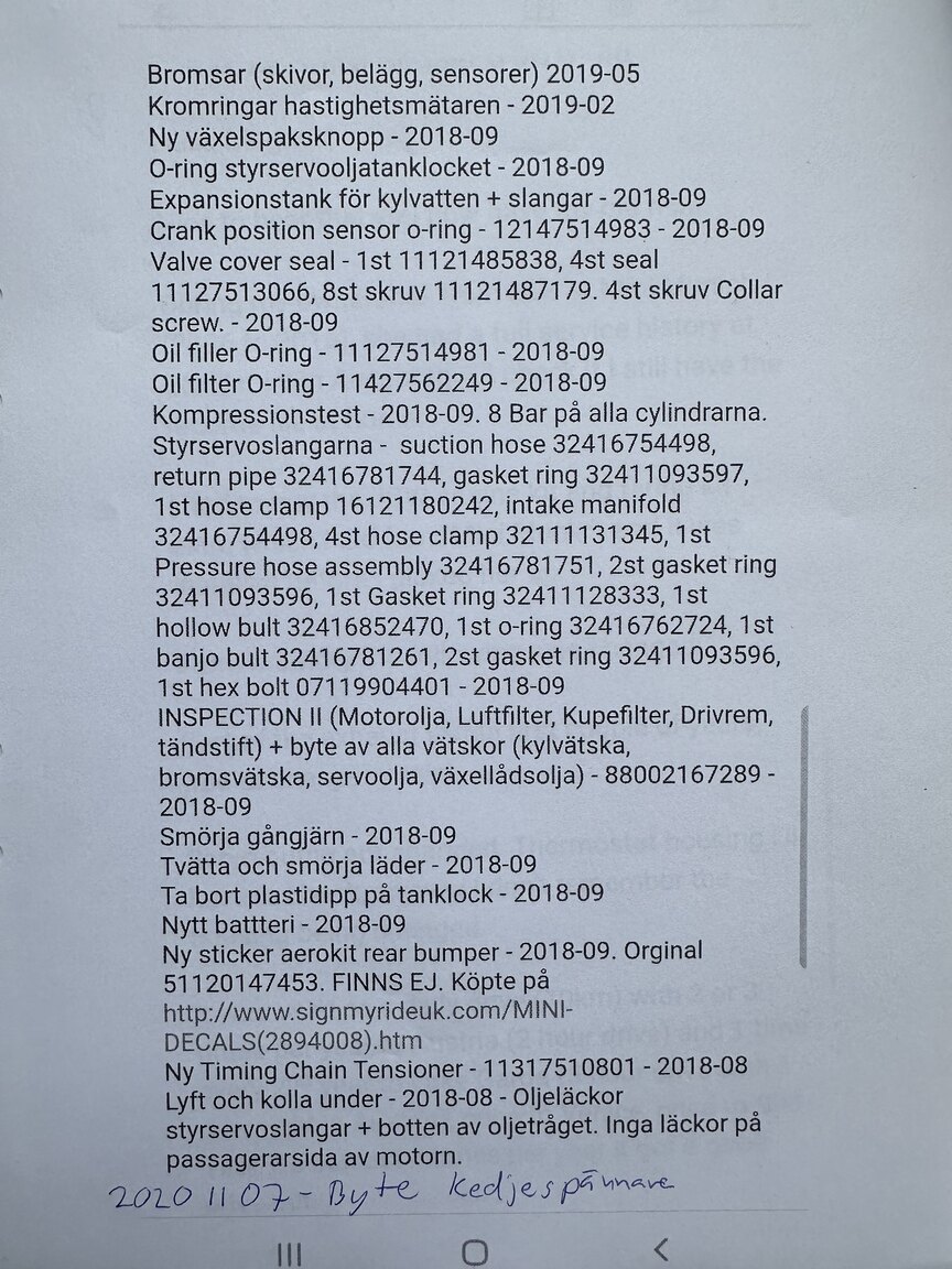 Documentation for 2006 Mini Cooper John Cooper Works