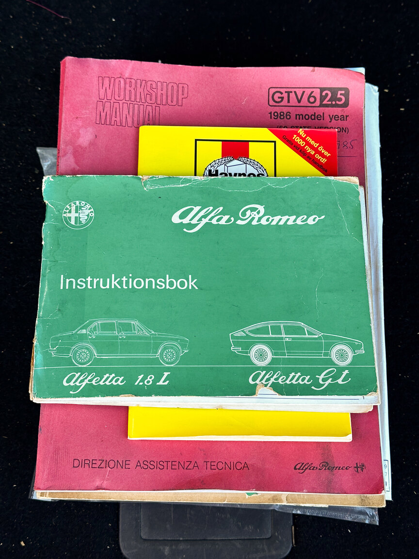 Dokumentation för 1985 Alfa Romeo GTV 6 2.5