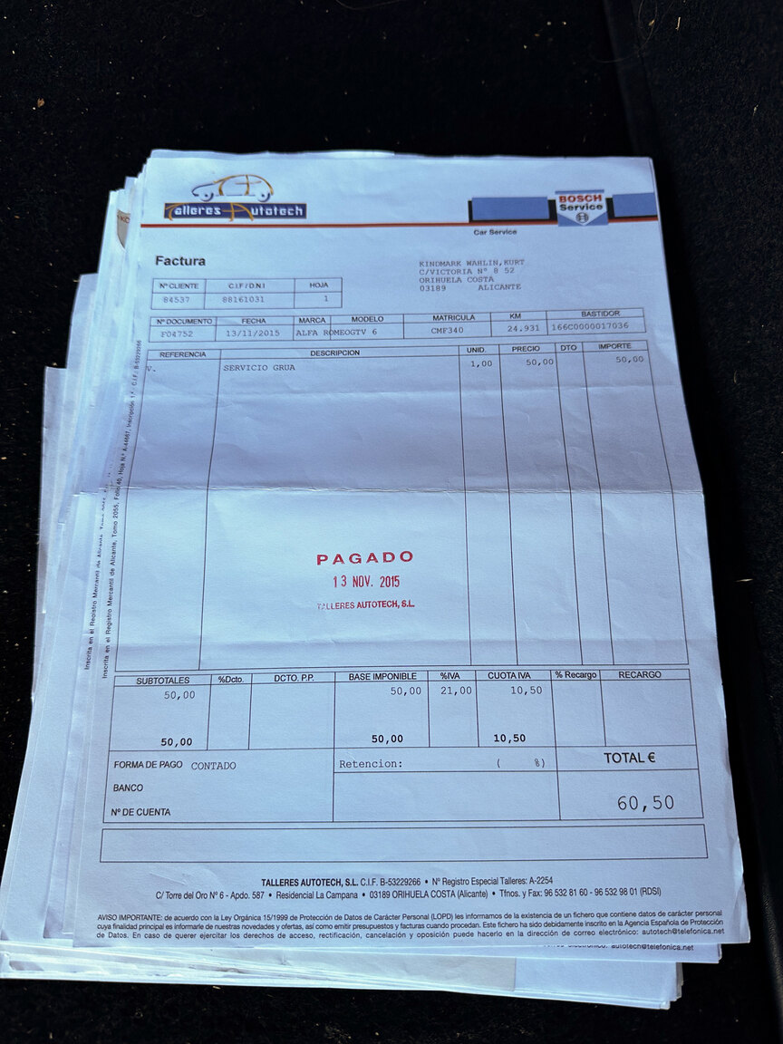 Dokumentation för 1985 Alfa Romeo GTV 6 2.5