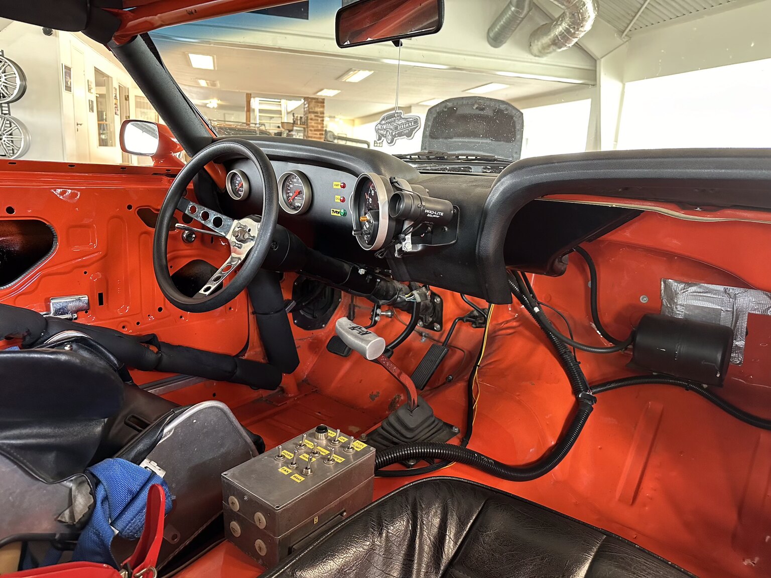 Interiörbild 1969 Ford Mustang Fastback Boss Race Car