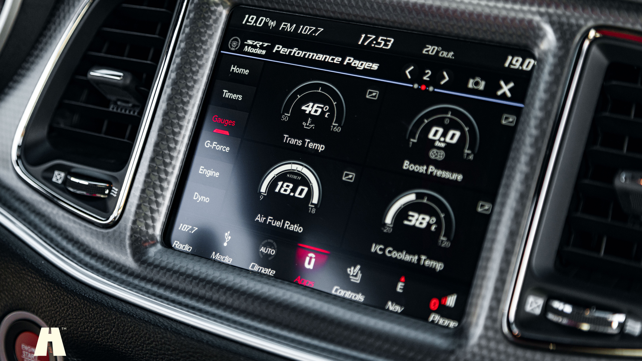 Interiörbild 2018 Dodge Challenger Hellcat