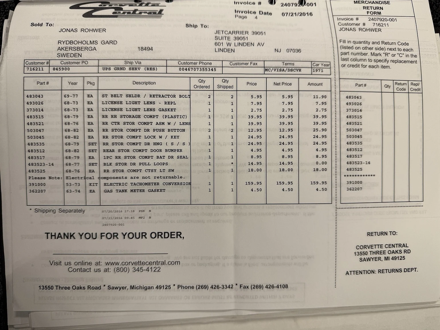Dokumentation för 1971 Chevrolet Corvette Stingray Special 598 cui V8 795 hk (75)