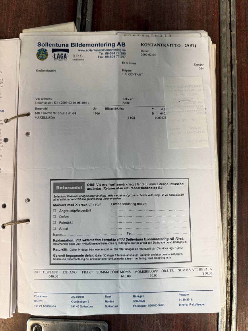 Documentation for 1967 Mercedes-Benz 230 Safari