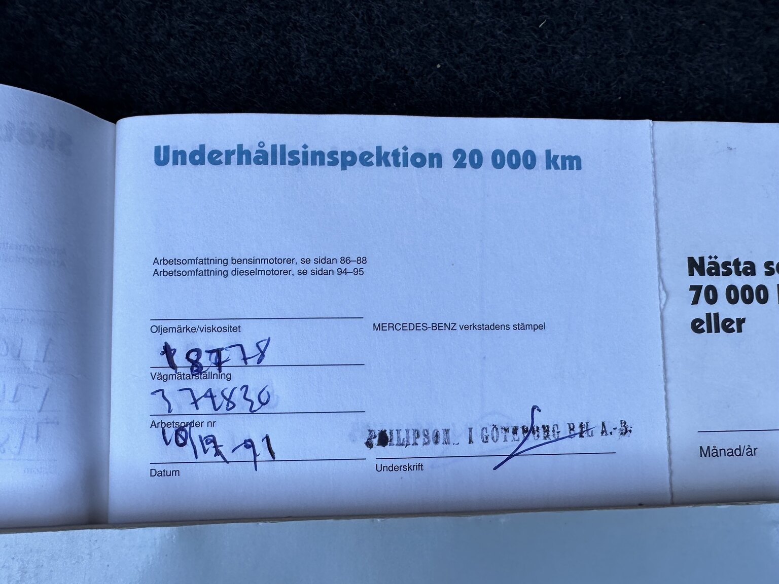 Dokumentation för 1990 Mercedes-Benz 300 CE 24V