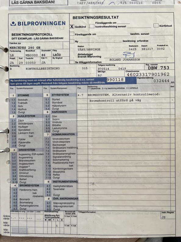 Documentation for 1986 Mercedes 280 GE (23)