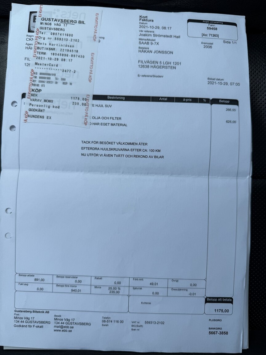 Documentation for 2006 SAAB 9-7X 5.3 V8 XWD