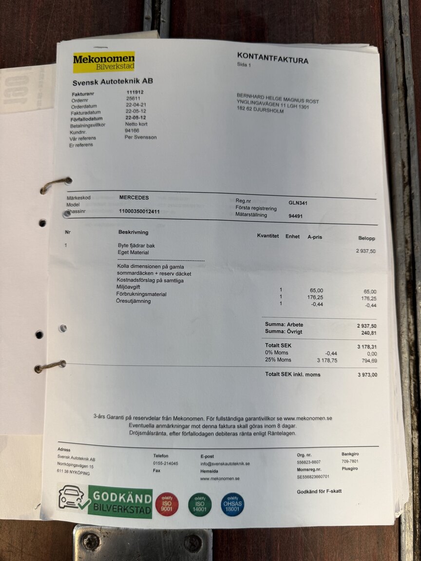 Documentation for 1967 Mercedes-Benz 230 Safari