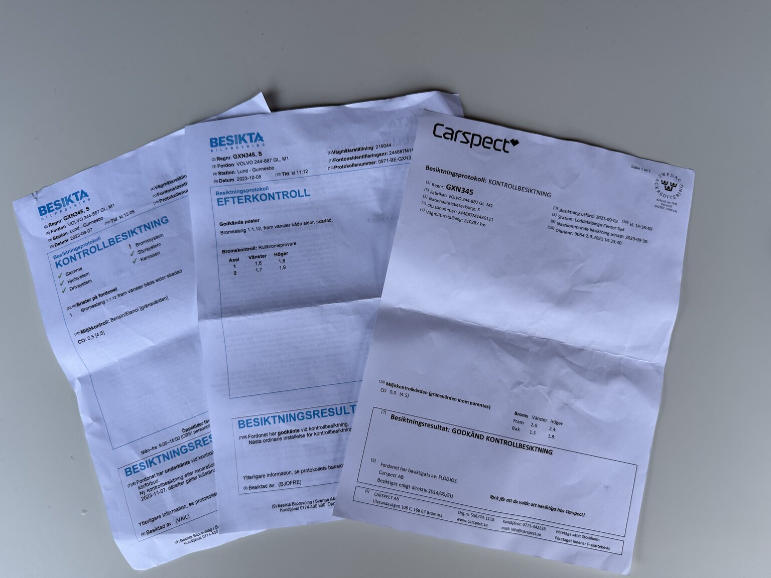 Dokumentation för 1991 Volvo 240 GL Automat (1)