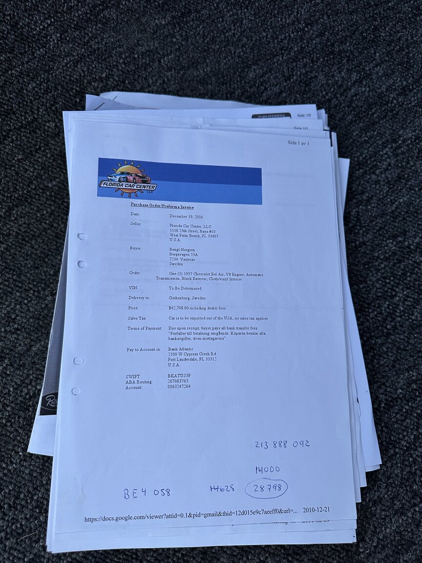 Dokumentation för 1957 Chevrolet Bel Air Sport Coupé (2)