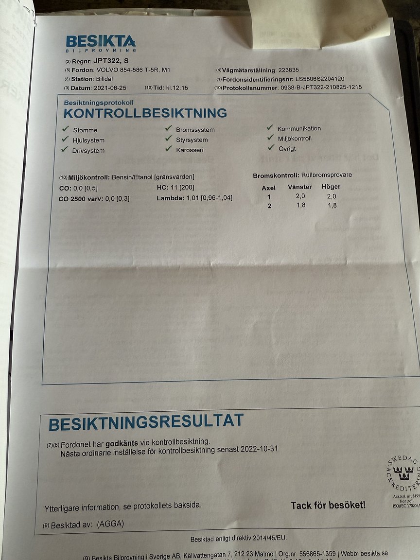 Documentation for 1995 Volvo 850 T-5R