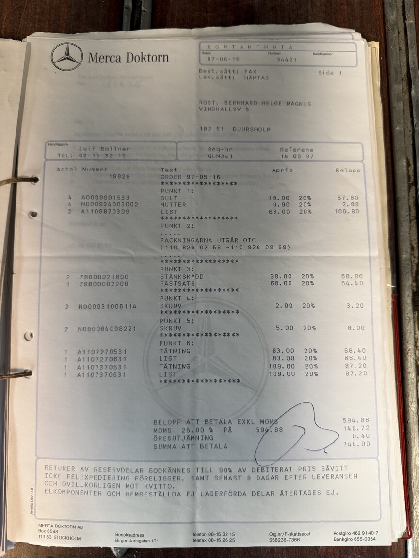 Documentation for 1967 Mercedes-Benz 230 Safari