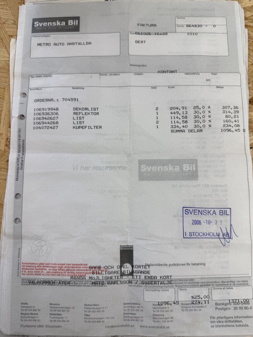 Documentation for 1987 SAAB 900 Cabriolet 2.0 Turbo T16