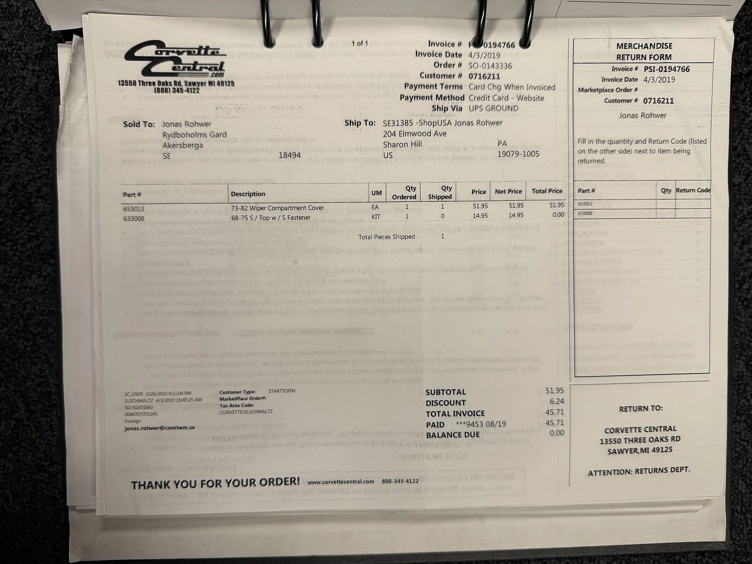 Dokumentation för 1971 Chevrolet Corvette Stingray Special 598 cui V8 795 hk (64)