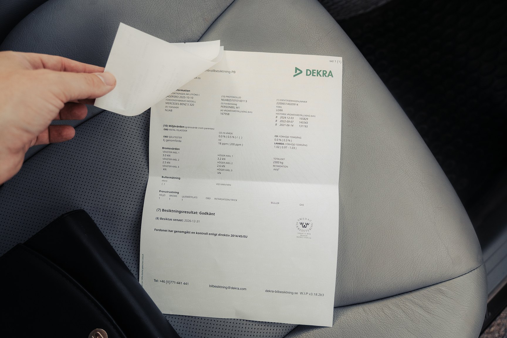 Dokumentation för 1999 Mercedes-Benz S 320