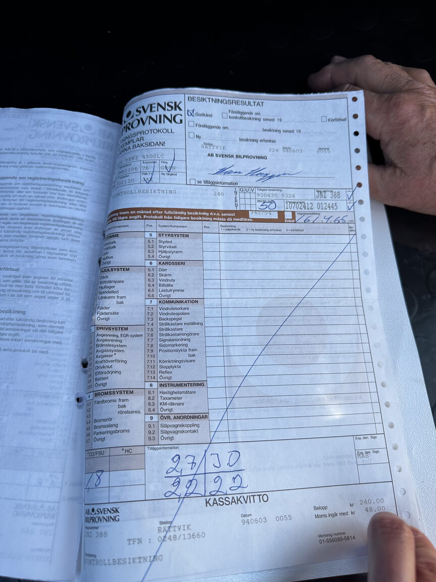 Dokumentation för 1976 Mercedes-Benz 450 SLC (3)