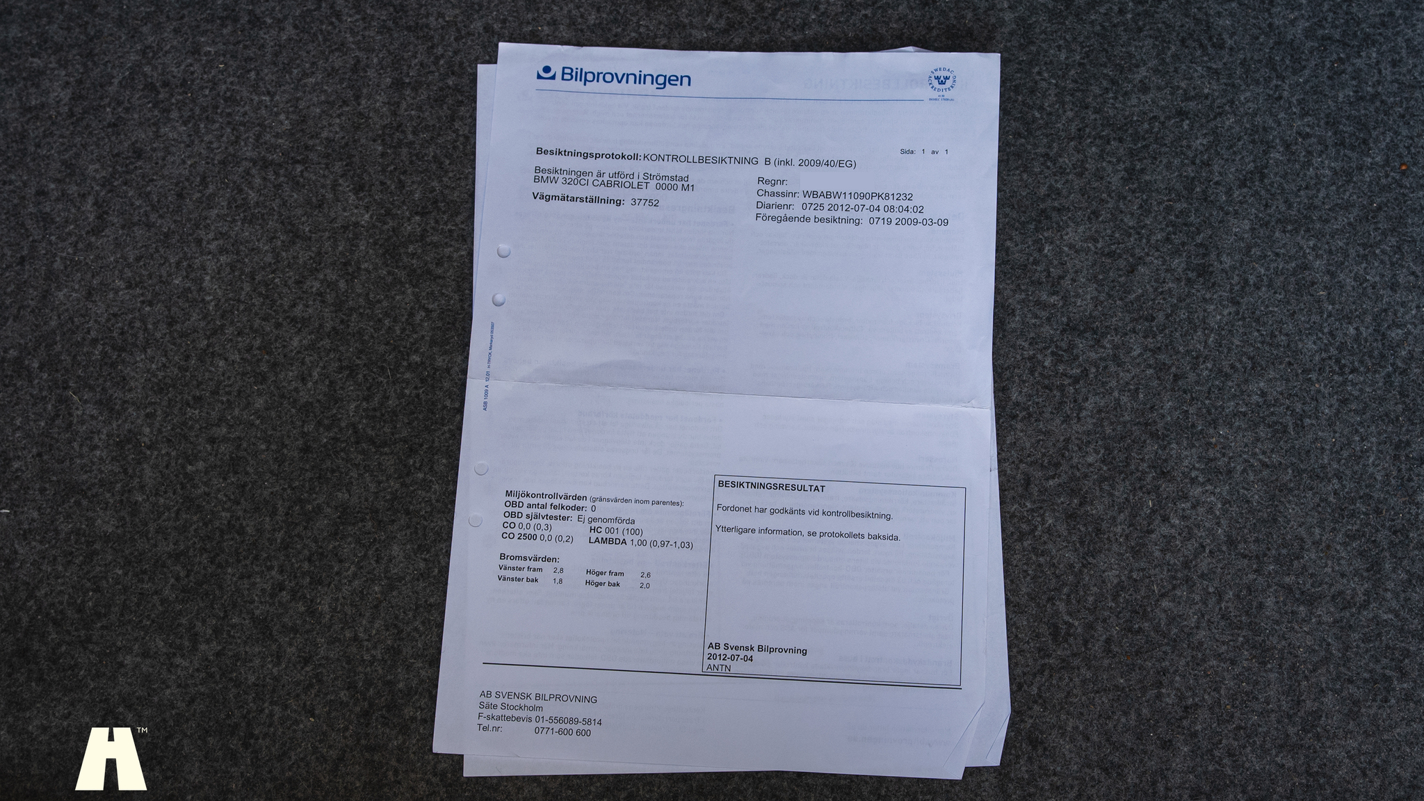 Dokumentation för 2005 BMW 320ci M-sport Cabriolet