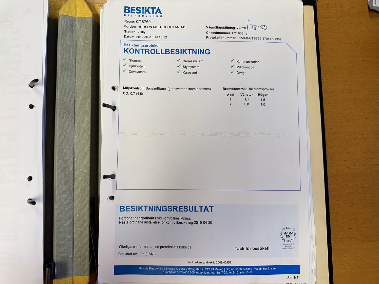 Documentation for 1956 Hudson Metropolitan