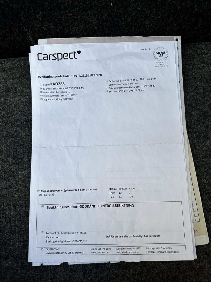 Dokumentation, 1984 Bertone X 1/9