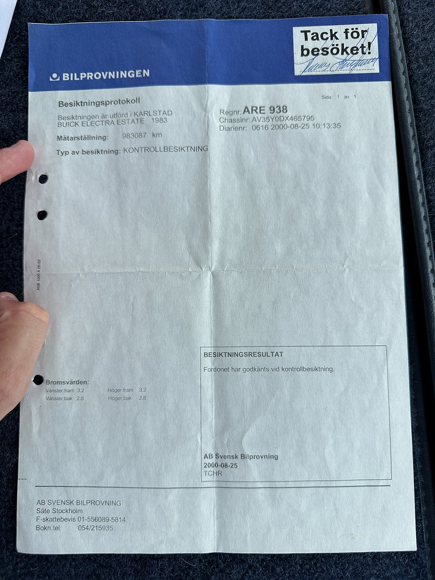 Dokumentation, 1983 Buick Electra Estate Wagon 5.0