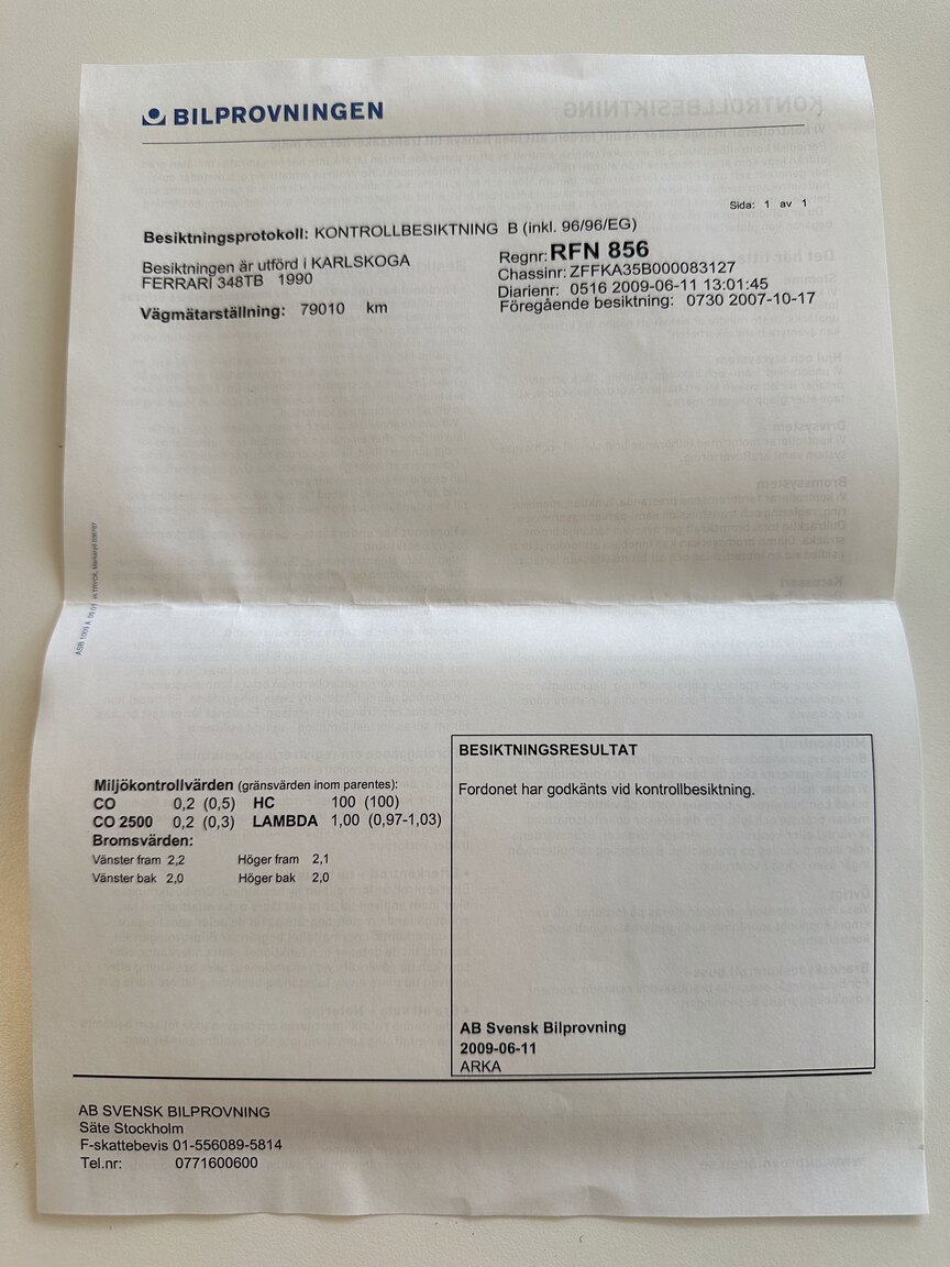 Documentation for 1990 Ferrari 348 (3)