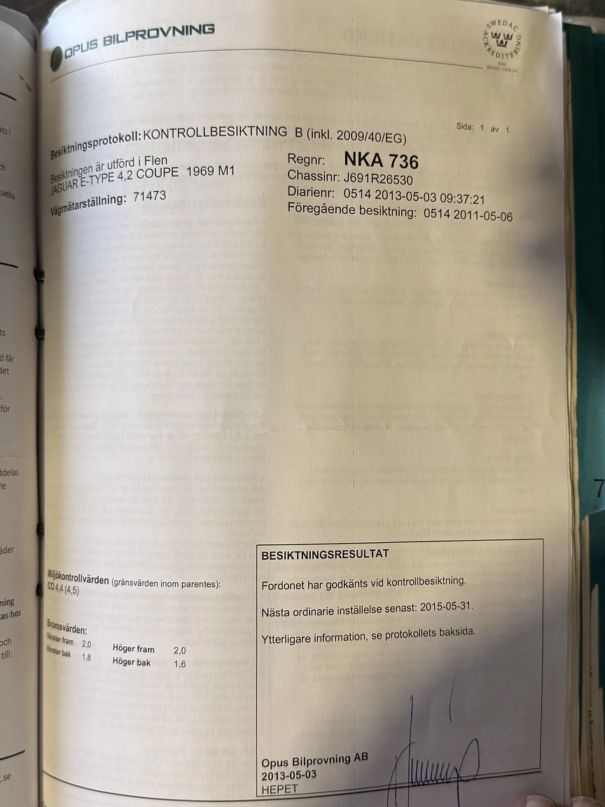Dokumentation, 1969 Jaguar E-Type 4.2 Coupe (10)