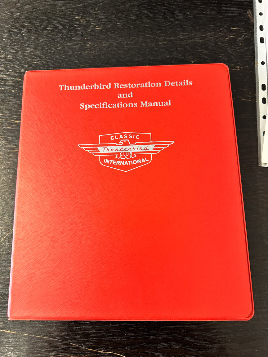 Documentation for 1956 Ford Thunderbird