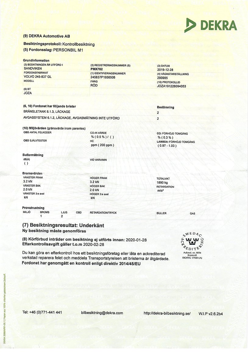 Dokumentation för 1993 Volvo 245 GL Classic "No Reserve Auction"