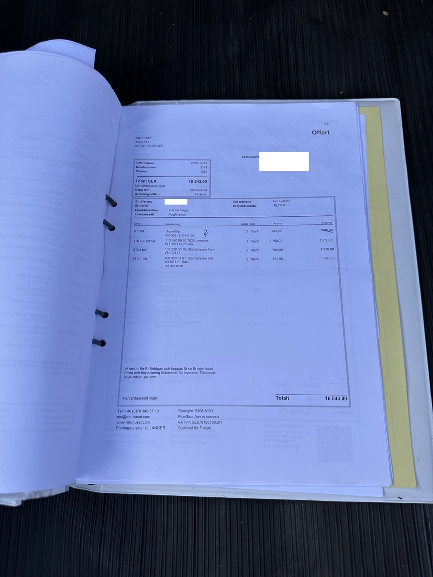 Documentation for 1966 Mercedes-Benz 200 D "Heckflosse"