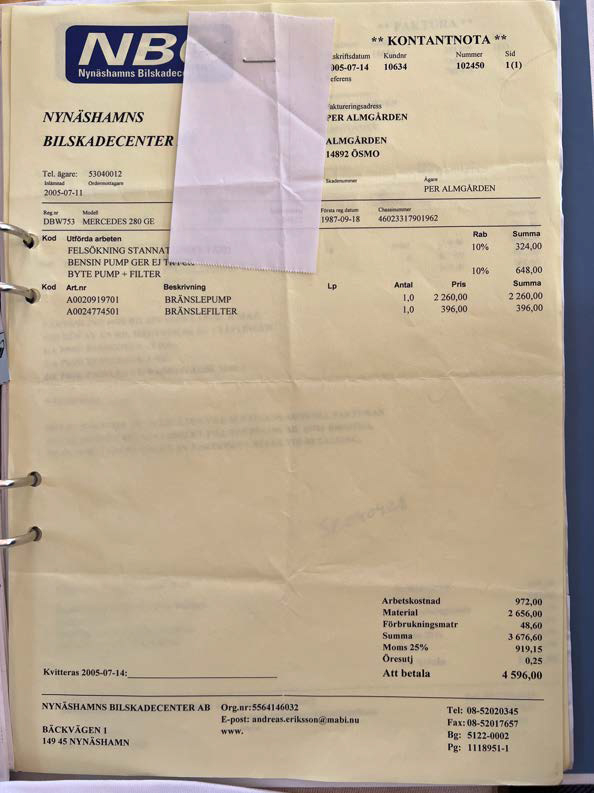 Dokumentation för 1986 Mercedes 280 GE (52)