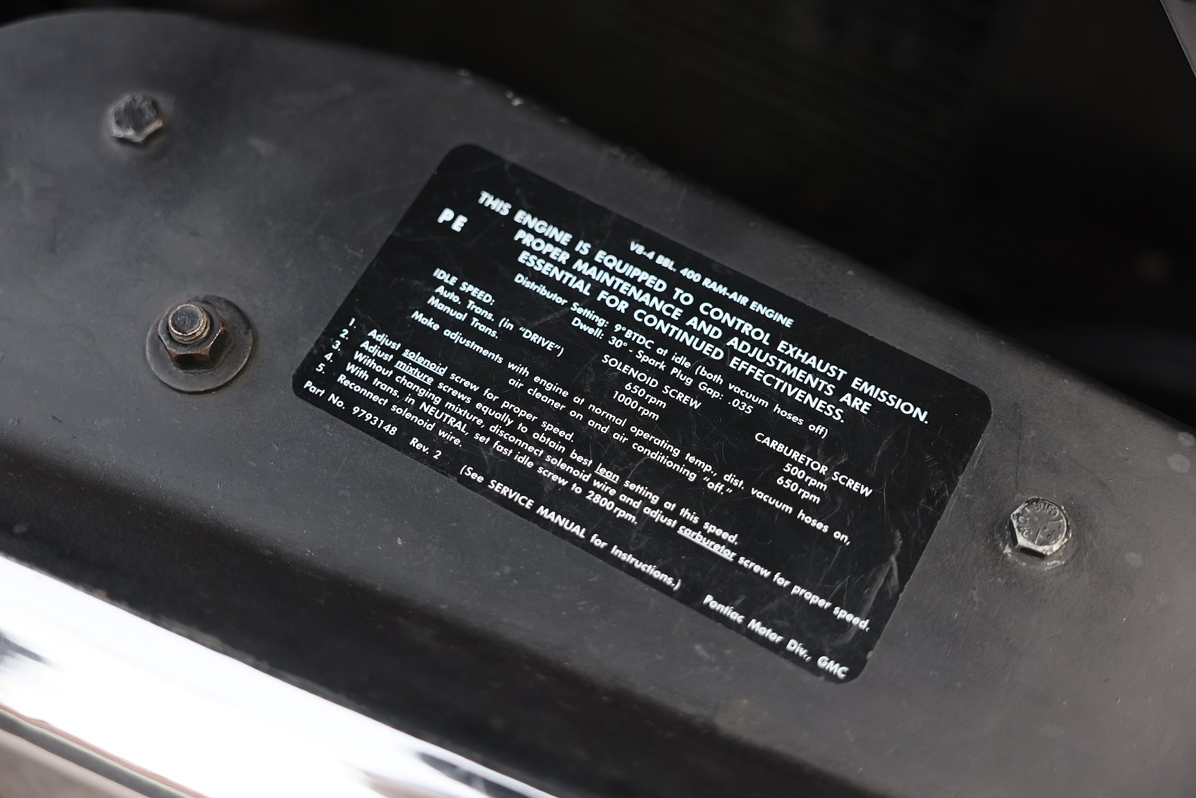 Image of 1968 Pontiac Firebird 400 Ram Air mechanics