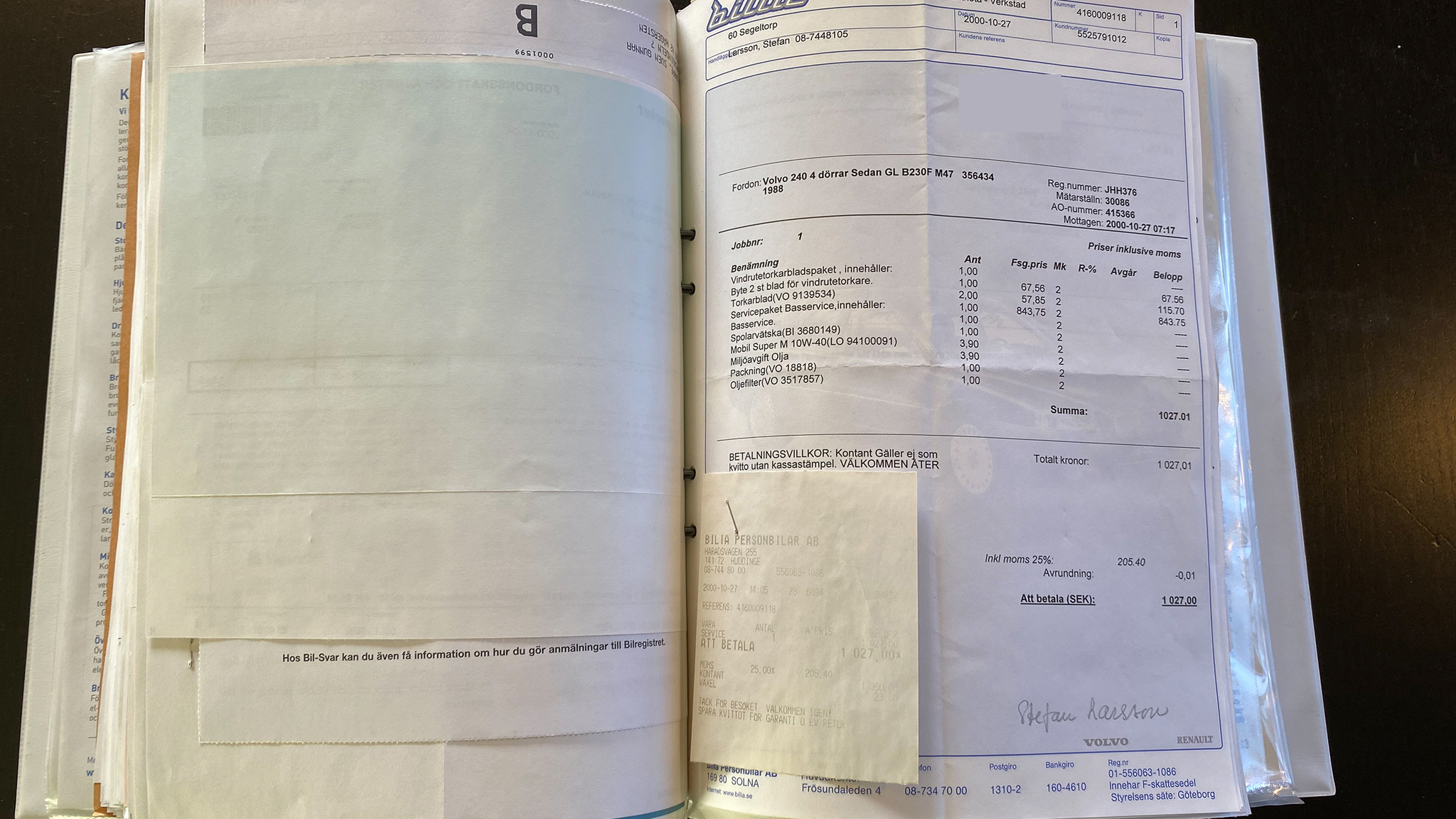 Dokumentation för 1988 Volvo 240 GL