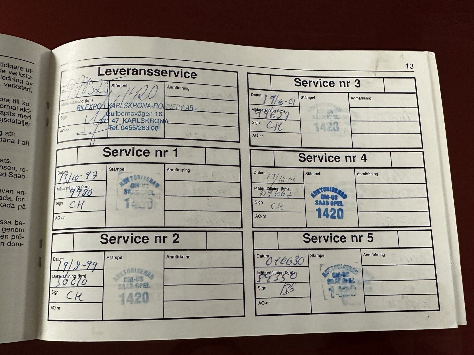 Dokumentation för 1997 Saab 900 Cabriolet - En ägare
