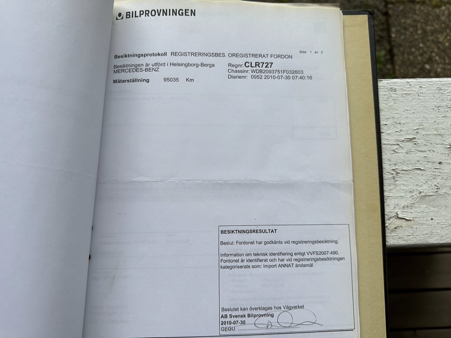 Dokumentation, 2003 Mercedes CLK 500