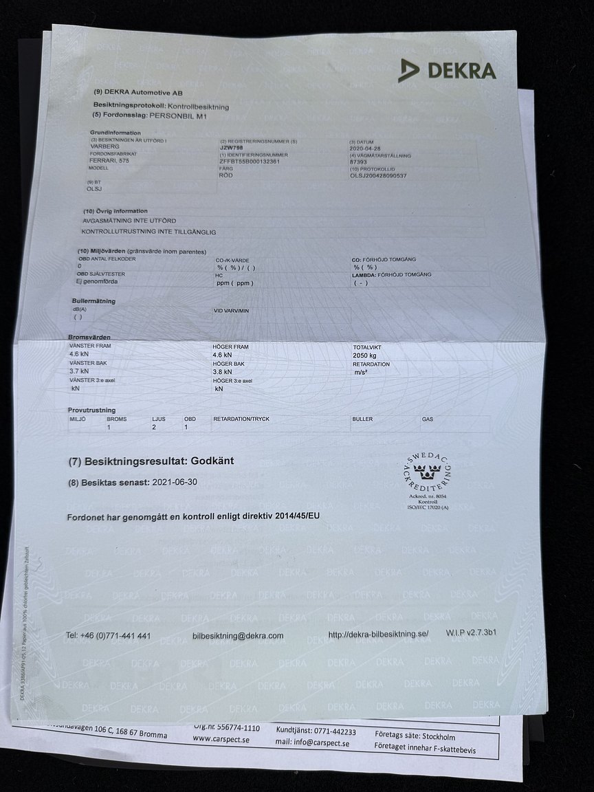 Dokumentation för 2003 Ferrari 575M Maranello