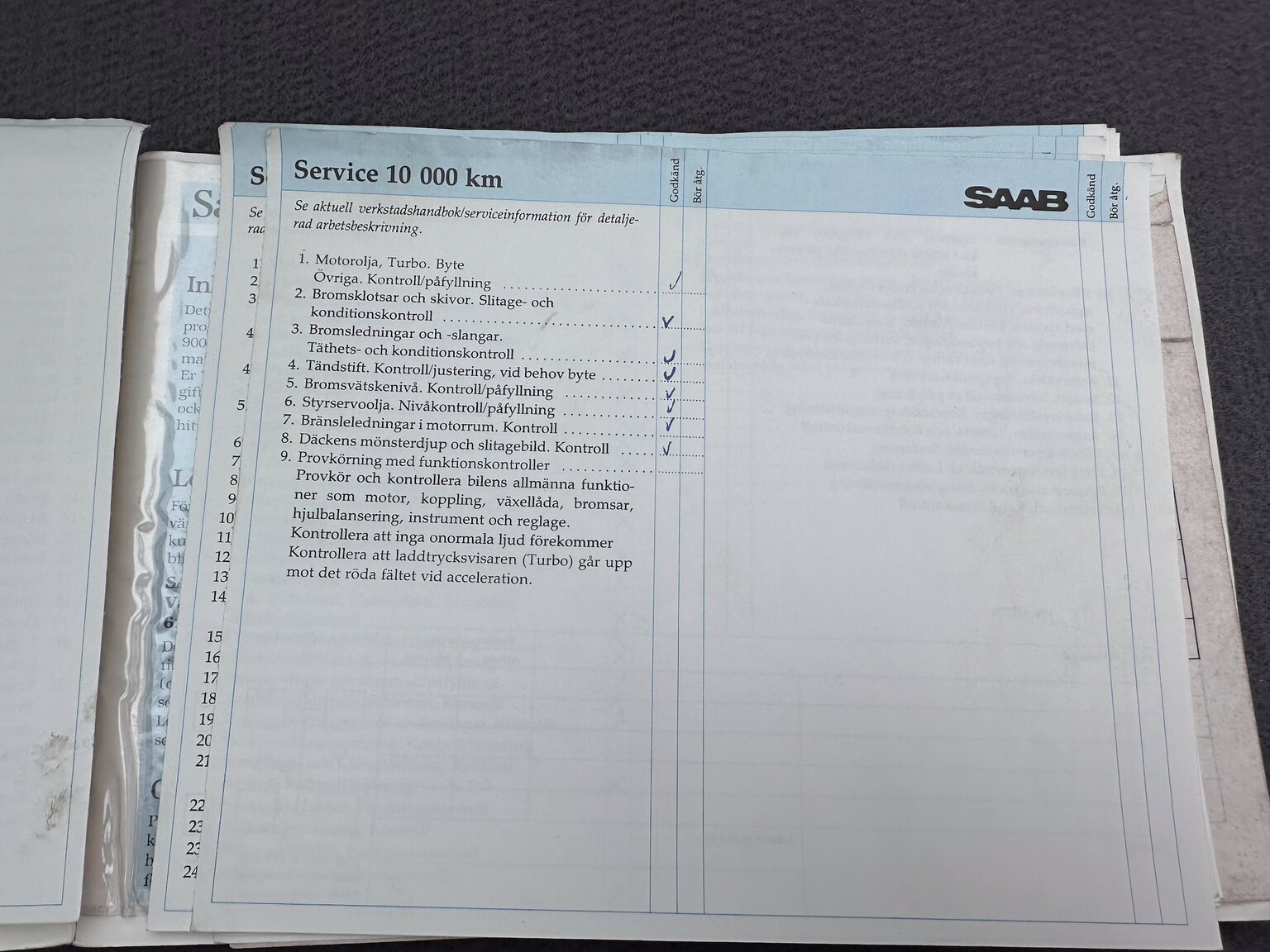 Documentation for 1988 SAAB 9000i