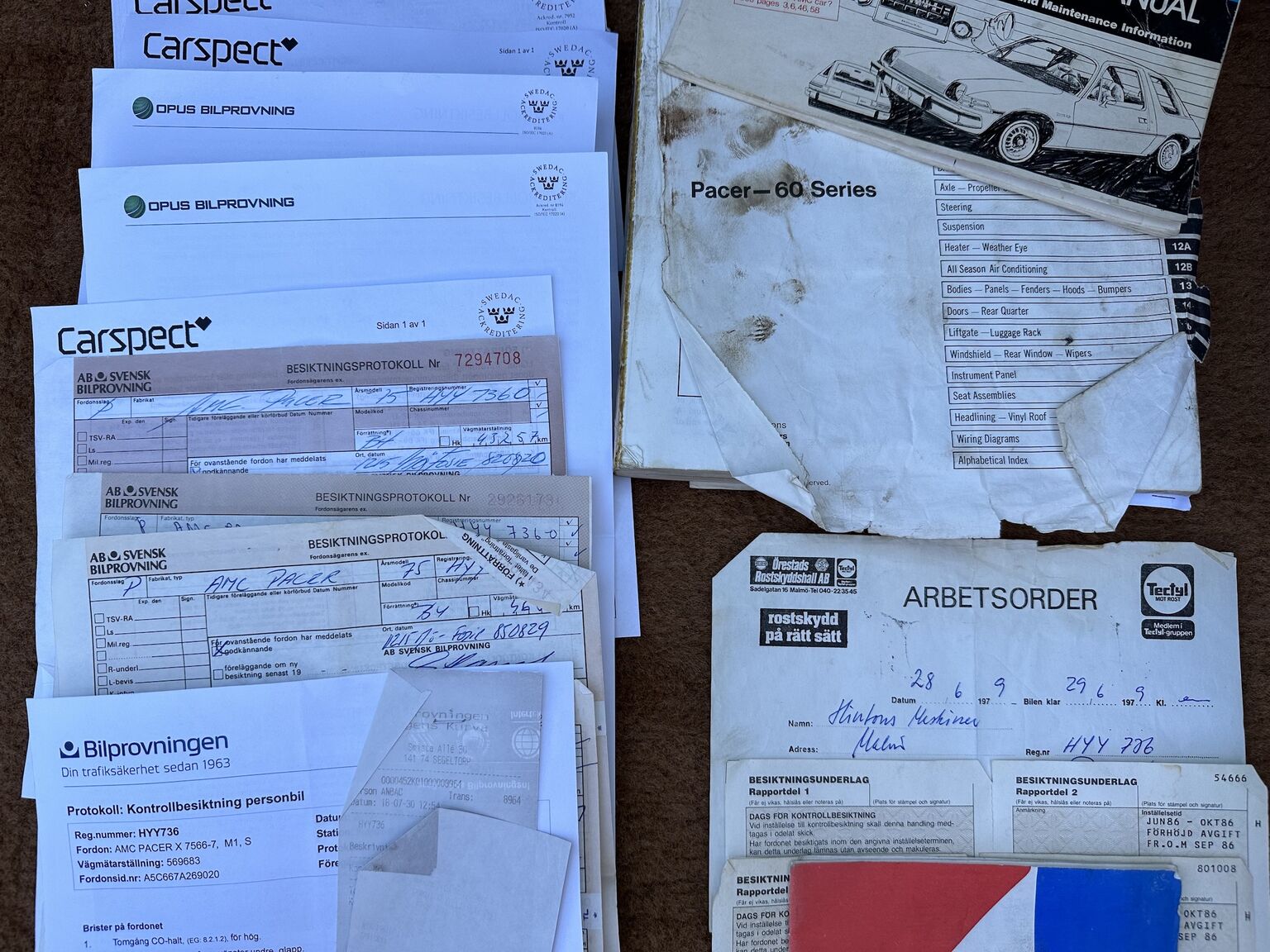 Documentation for 1975 AMC Pacer X