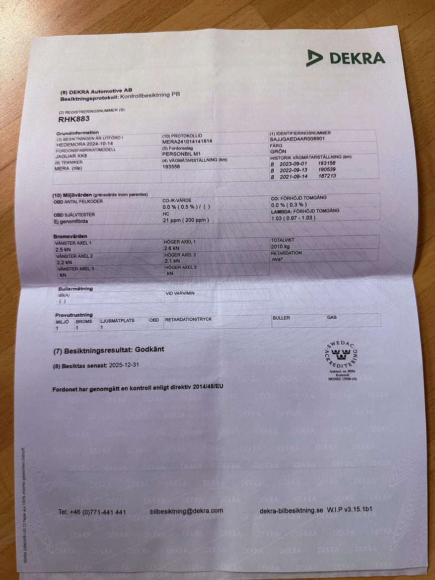 Dokumentation, 1997 Jaguar XK8 (15)