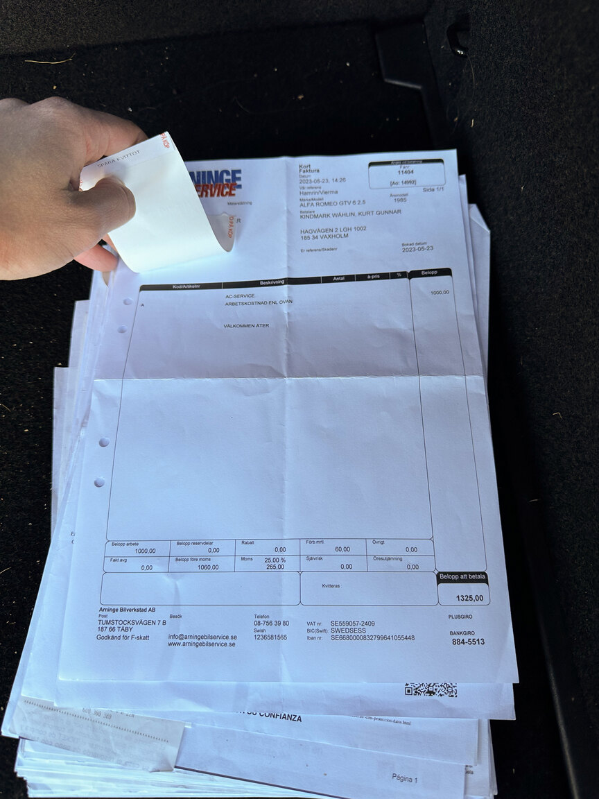 Dokumentation för 1985 Alfa Romeo GTV 6 2.5