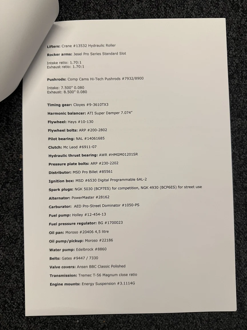 Dokumentation, 1971 Chevrolet Corvette Stingray Special 598 cui V8 795 hk (49)