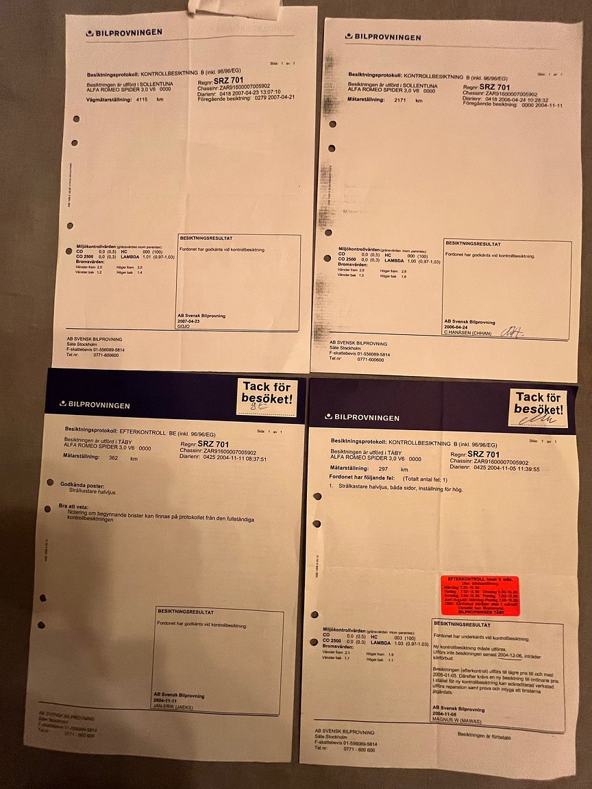 Documentation for 2001 Alfa Romeo Spider 3.0 V6