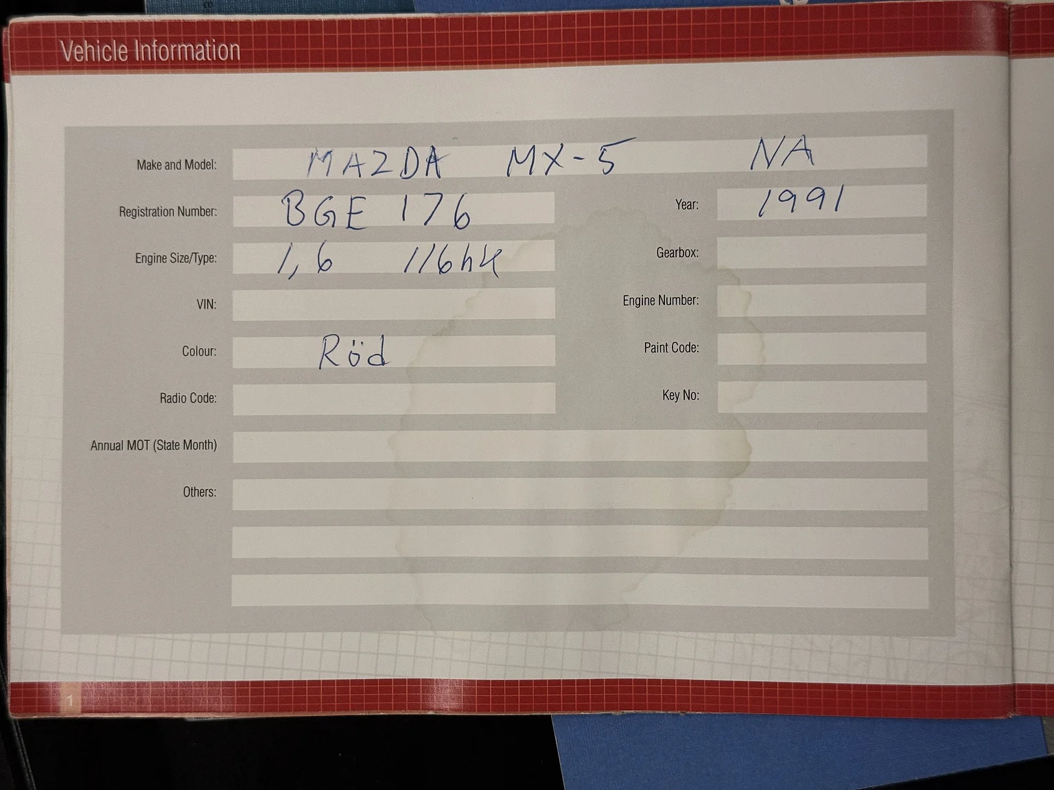 Documentation for 1991 Mazda MX-5 Miata (11)