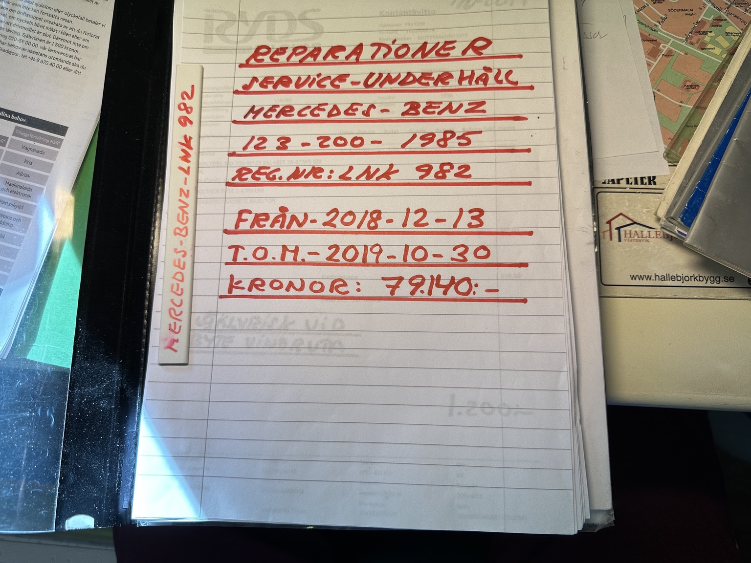 Documentation for 1985 Mercedes-Benz 200
