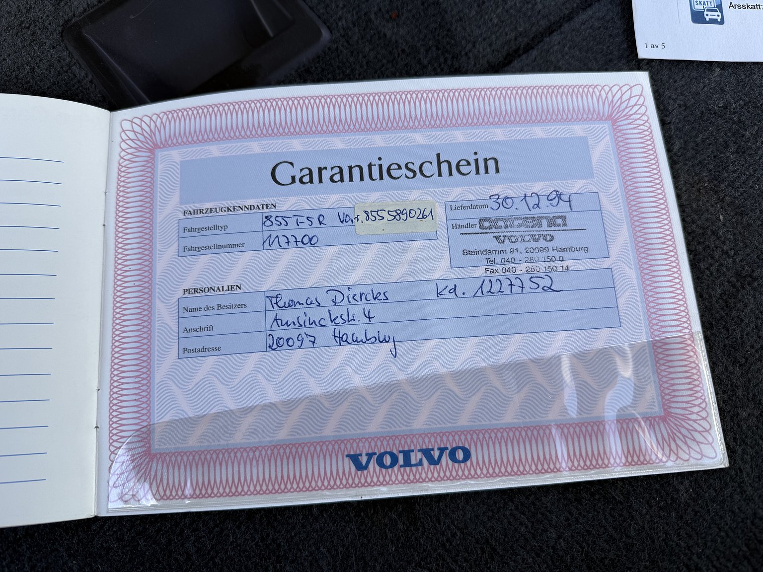 Documentation for 1995 VOLVO 855 T5R T-5R