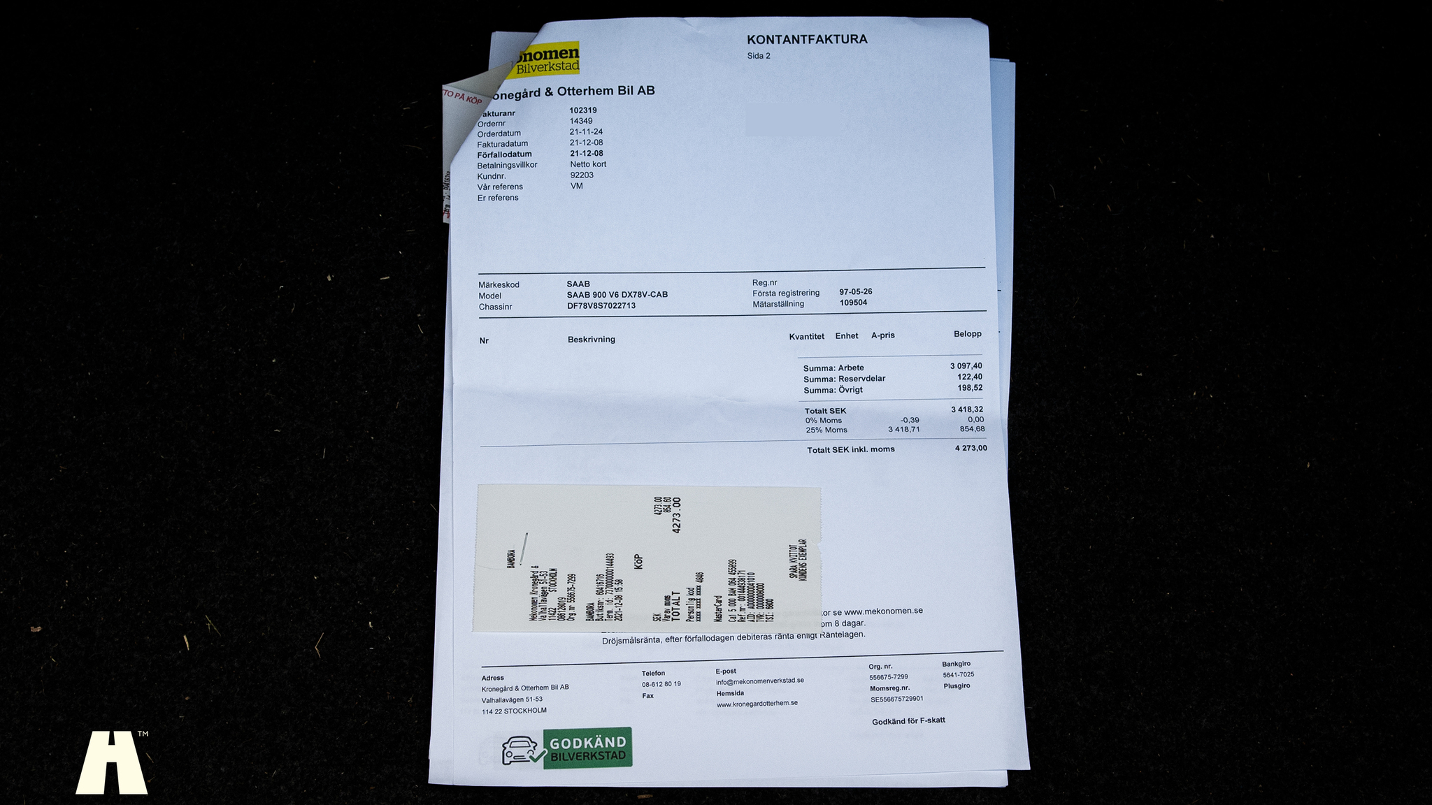 Dokumentation för 1995 SAAB 900 SE V6 Automat