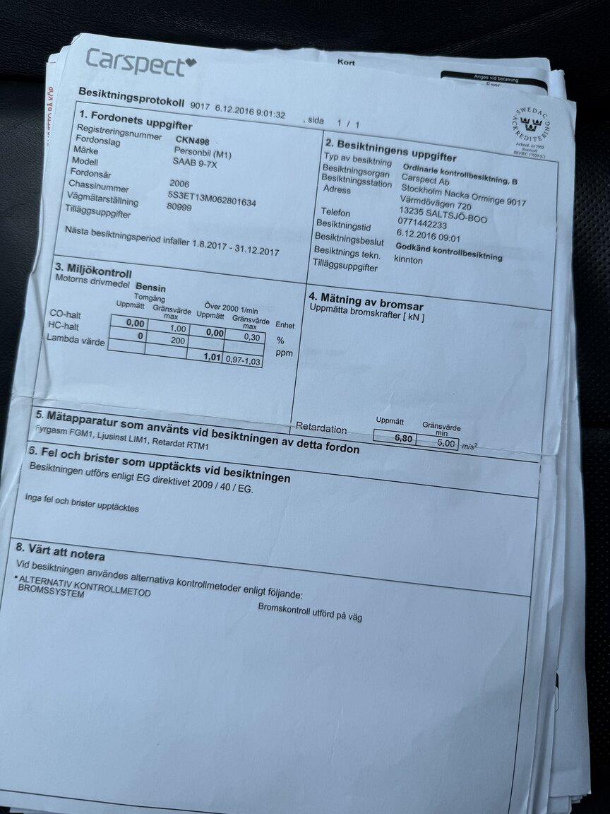 Dokumentation, 2006 SAAB 9-7X 5.3 V8 XWD