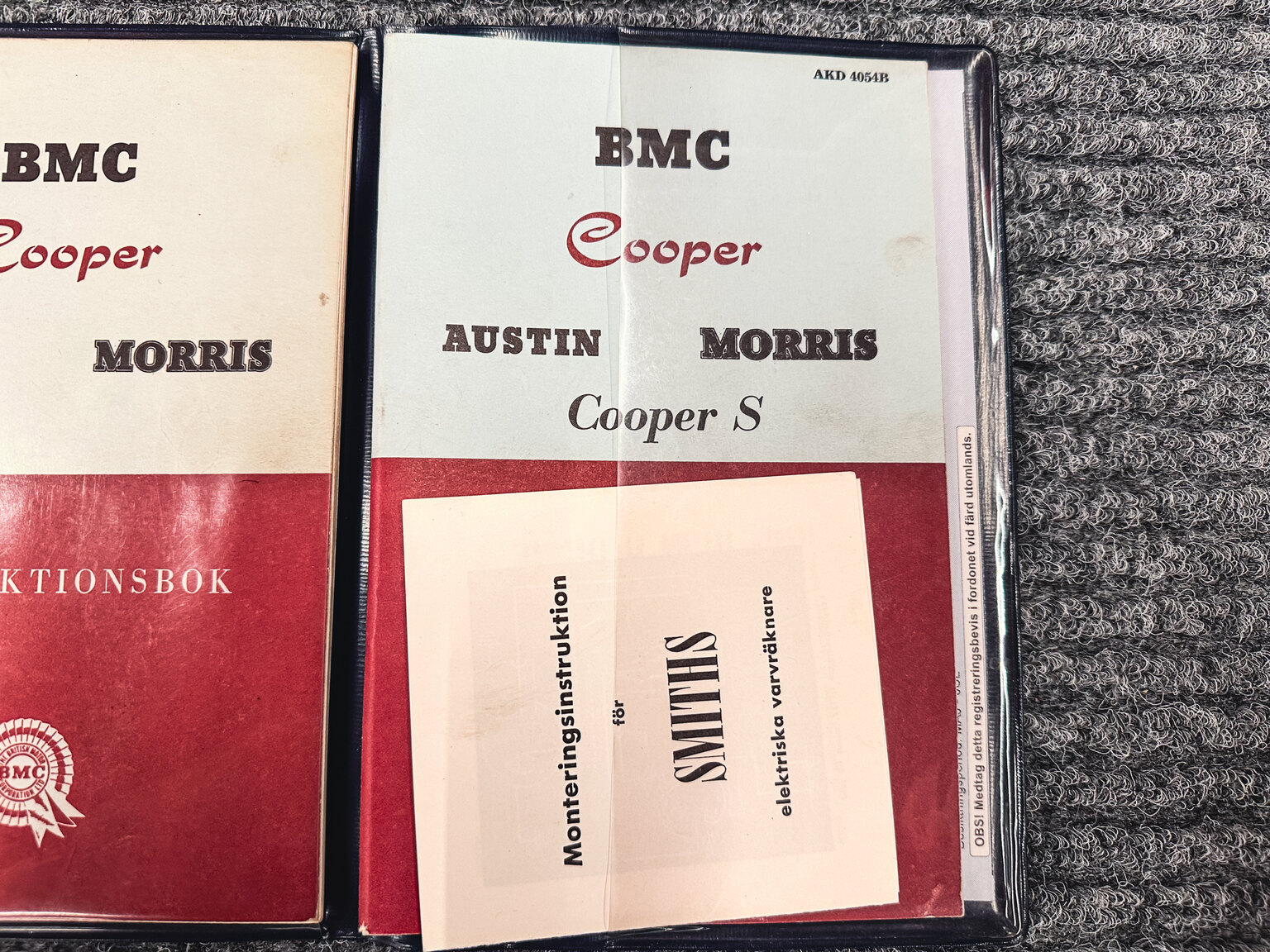 Documentation for 1965 Austin Cooper