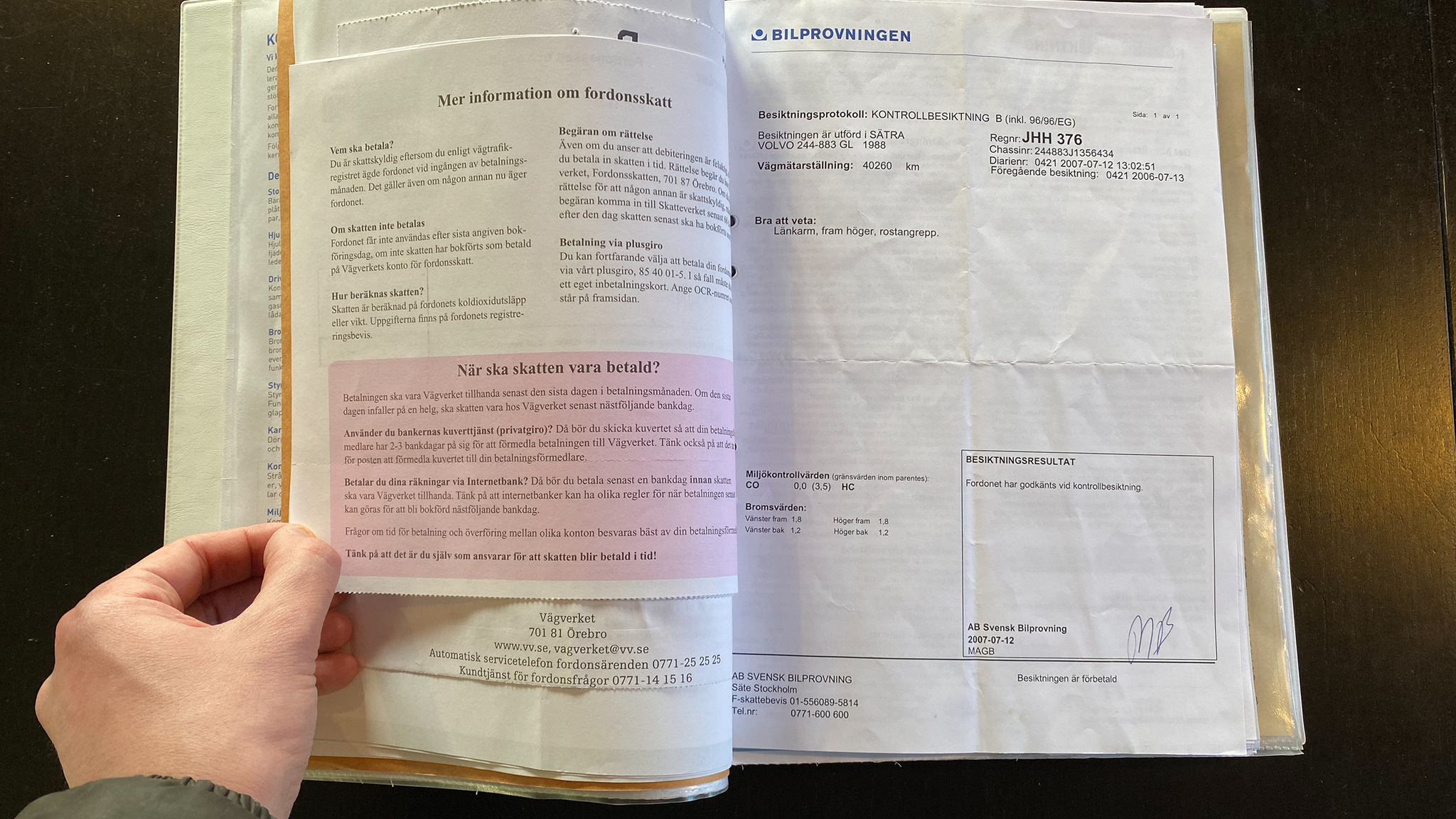 Dokumentation för 1988 Volvo 240 GL