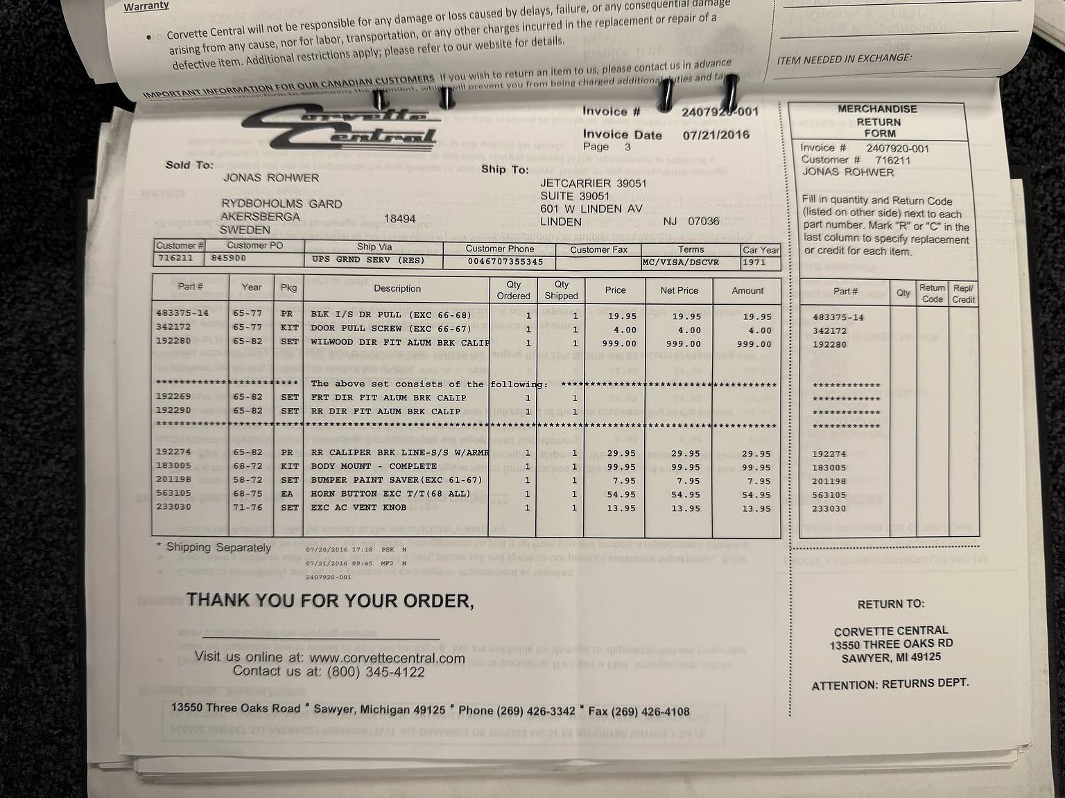 Dokumentation, 1971 Chevrolet Corvette Stingray Special 598 cui V8 795 hk (74)
