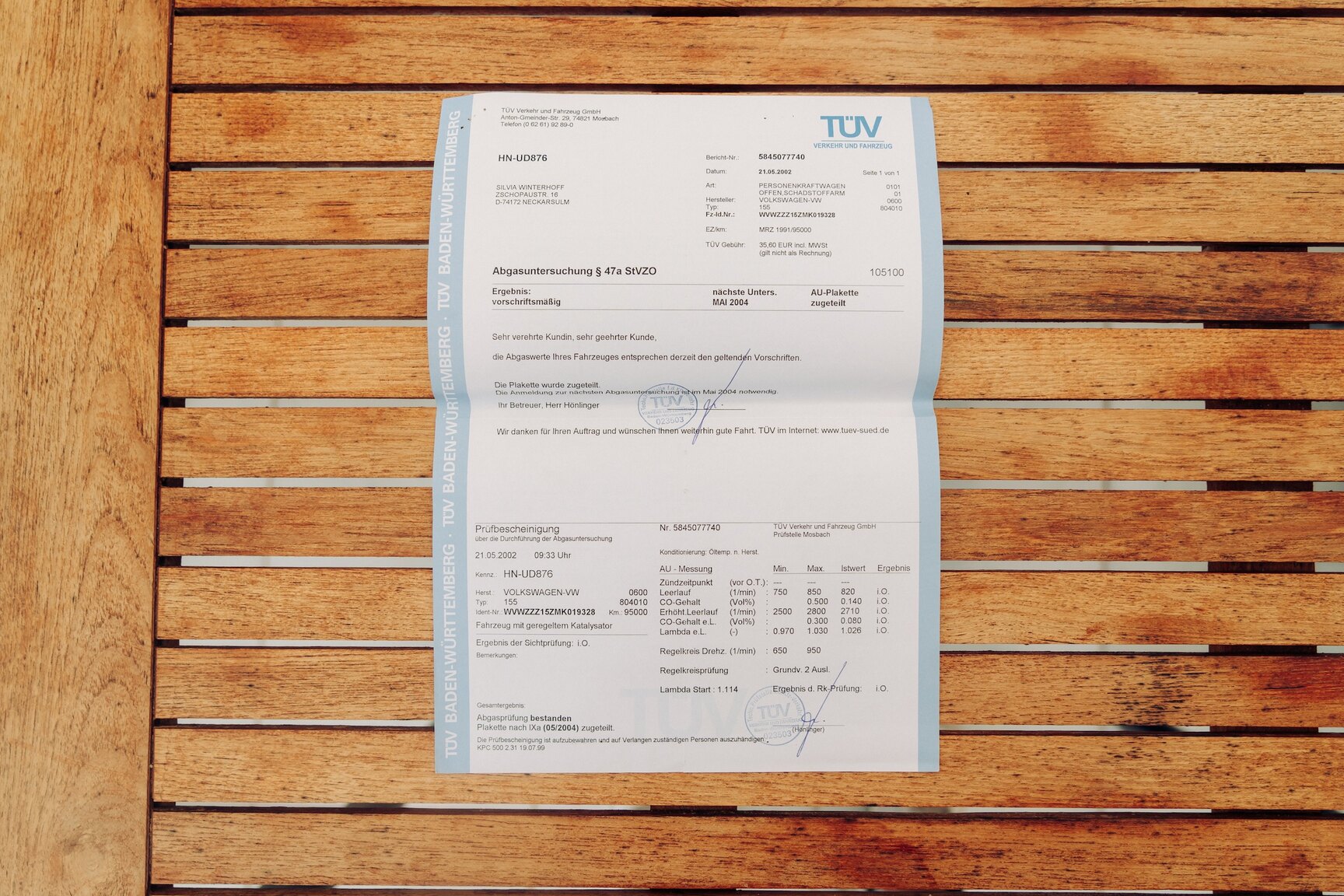 Documentation for 1991 VW Golf Cabriolet "Etienne Aigner Edition"